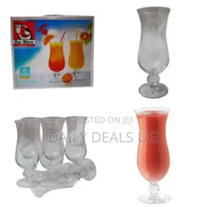 6 Pieces of of Fruit Cocktail Juice Glasses Mugs- Clear