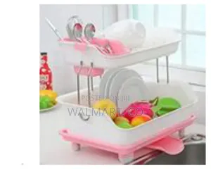 2 Layer Plastic Dish Draining Storage Rack