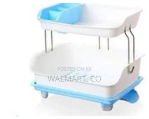 2 Layer Plastic Dish Draining Storage Rack