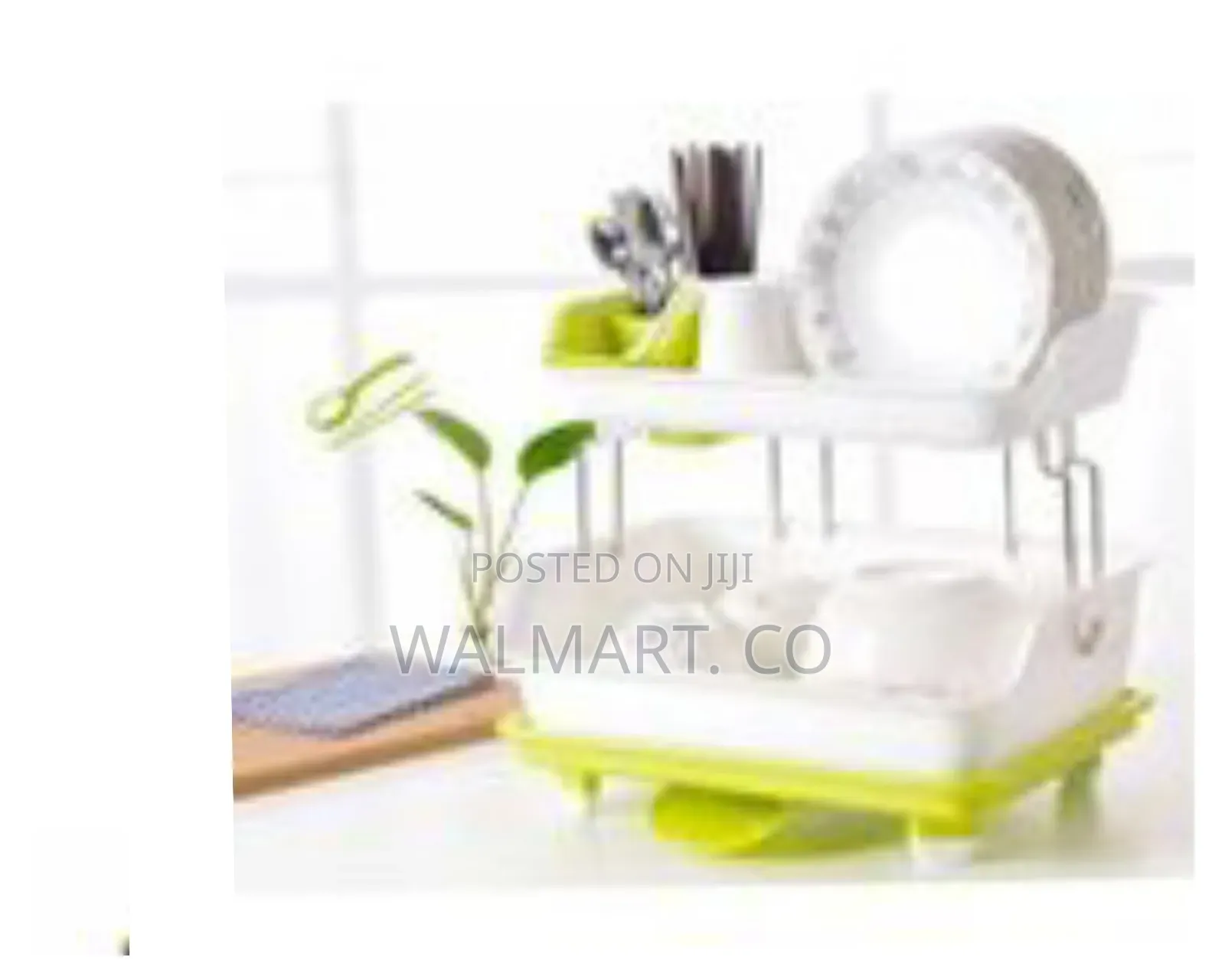 2 Layer Plastic Dish Draining Storage Rack