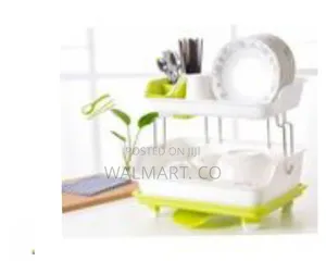2 Layer Plastic Dish Draining Storage Rack