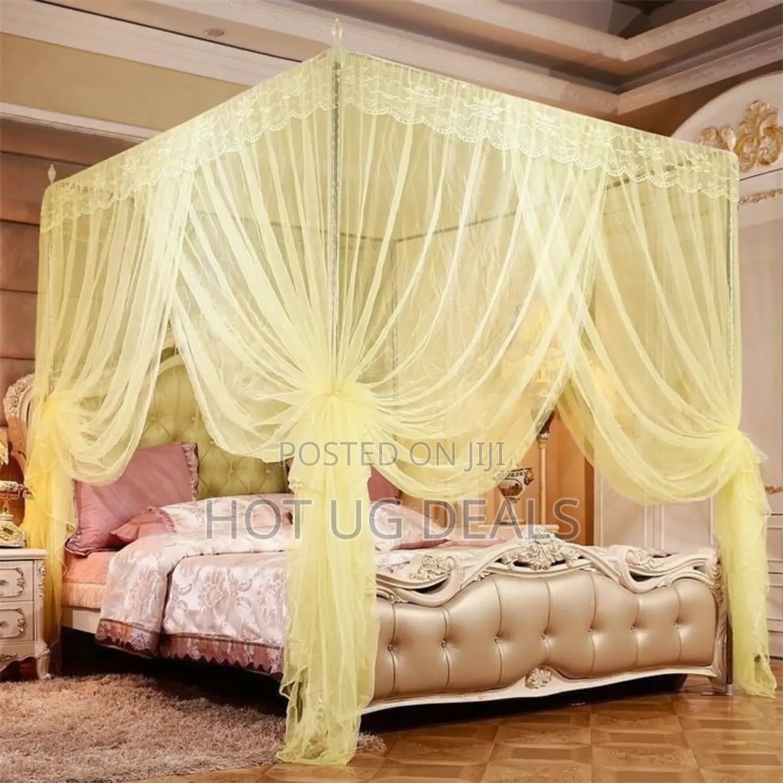 4*6 Mosquito Net With Stands - Cream
