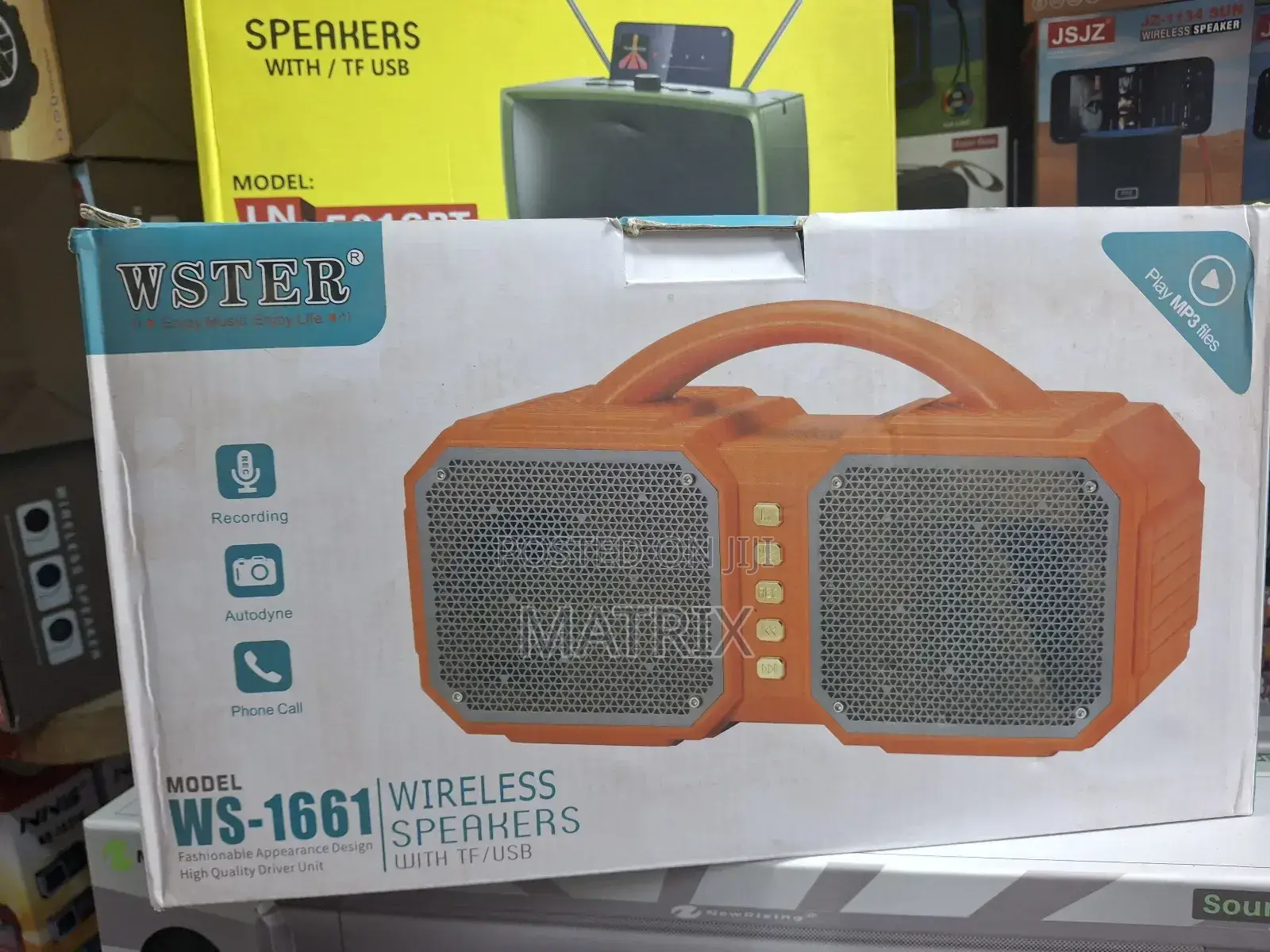 Wster Portable Wireless Bluetooth Speaker - Black/Red