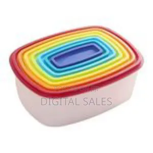 7 Piece Rainbow Plastic Fridge Storage Food Containers