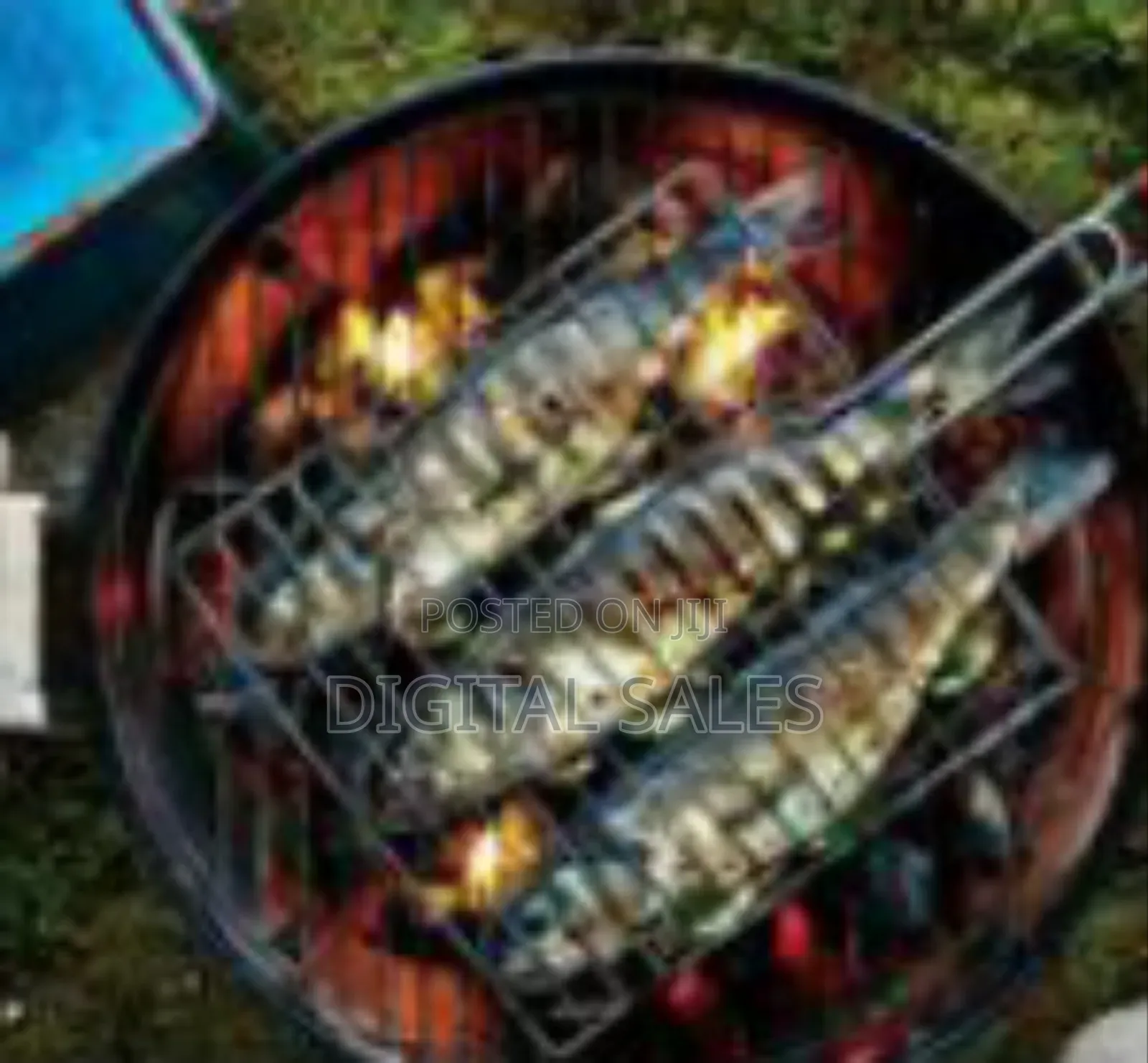 3 Section BBQ Barbeque Fish Charcoal Grill Net Basket