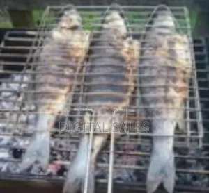 3 Section BBQ Barbeque Fish Charcoal Grill Net Basket