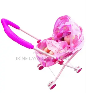 Foldable Play Baby Trolley With a Doll