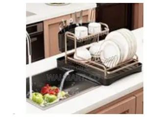 Aluminum Dish Drying Rack With Removable Cutlery and Cup Holder