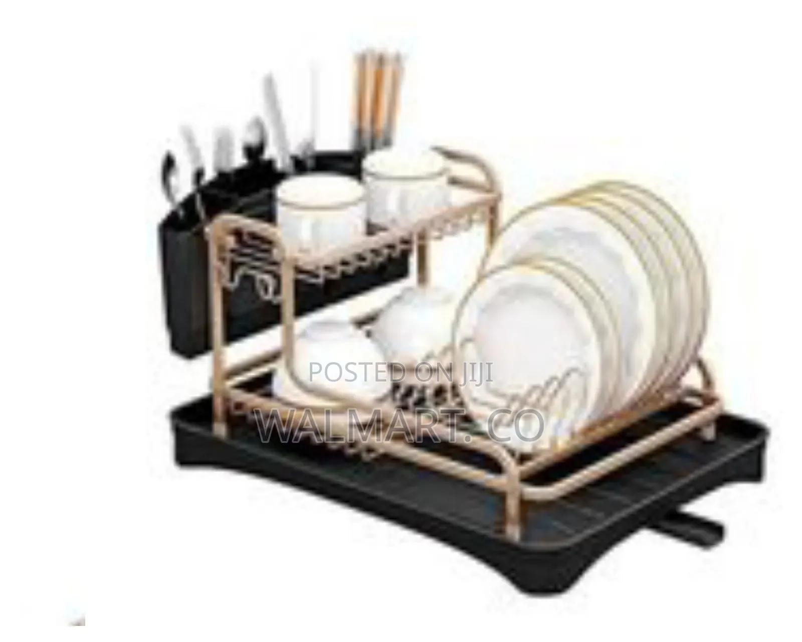 Aluminum Dish Drying Rack With Removable Cutlery and Cup Holder