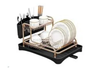 Aluminum Dish Drying Rack With Removable Cutlery and Cup Holder