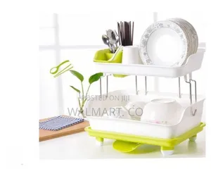 2 Layer Plastic Dish Drying Draining Rack