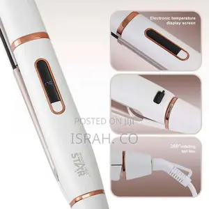 Winning Star Ceramic Hair Flat Iron 2 in 1 Fast Straight Curling Iron