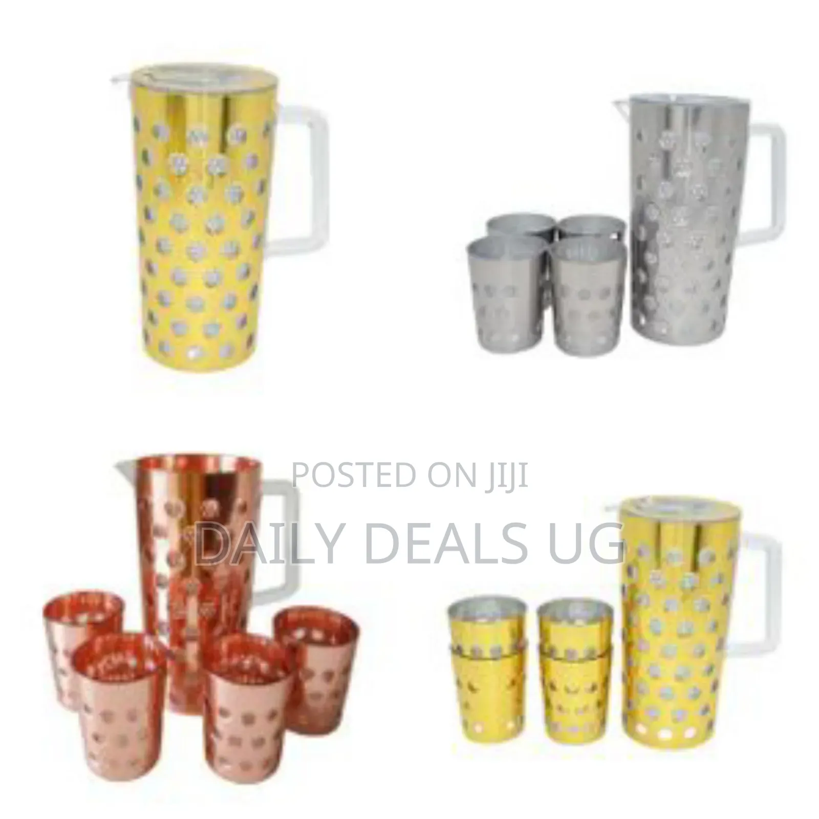 Plastic Water 1 Jug 4 Pieces Glass Combo Set for Dining Table