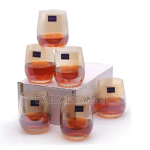 6 Pieces of Oval Water/Juice Glasses - Brown