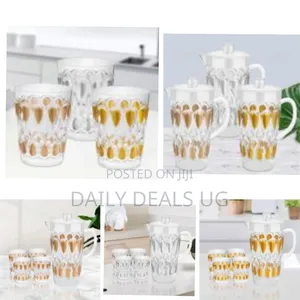 Plastic Jug With 5 Pieces Glasses Set for Juice Water Serve Jug