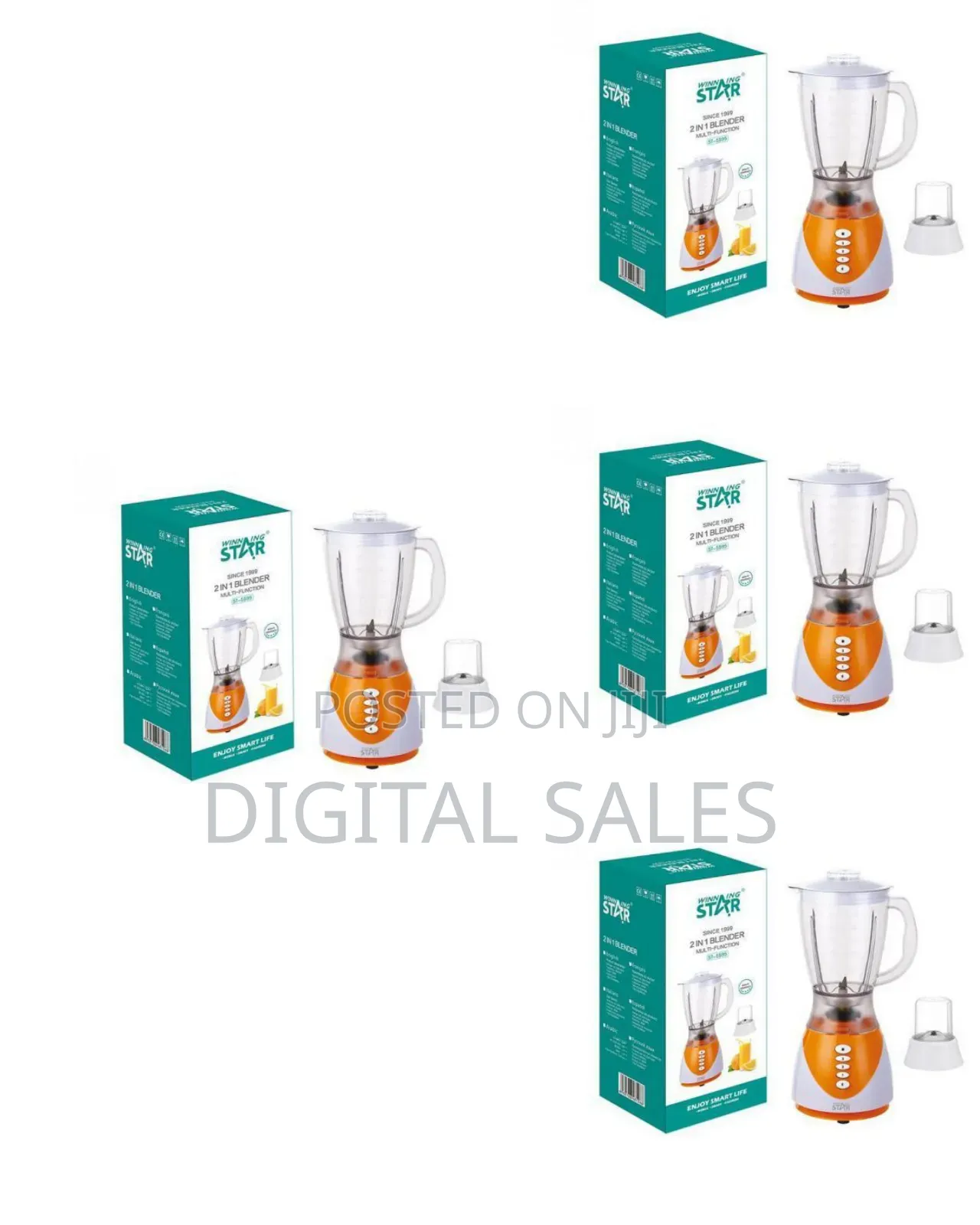 Winningstar 1.5l 2in1 Juicer Blender Chopper With 4-Blade Cup