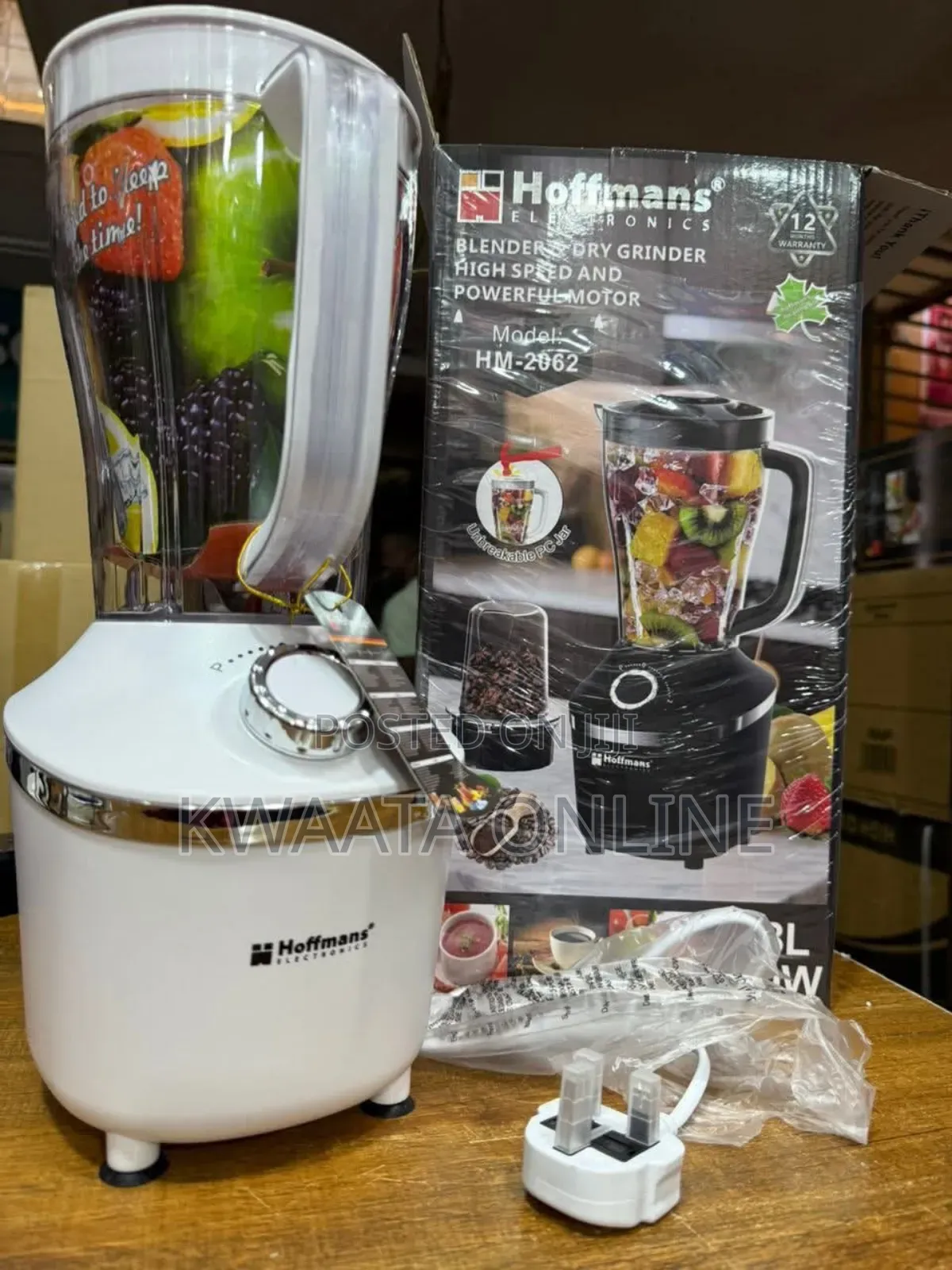 2 in 1 Hoffmans Blender and Dry Grinder 1.8litres, Model Hm-2062