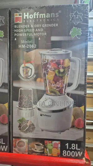 2 in 1 Hoffmans Blender and Dry Grinder 1.8litres, Model Hm-2062