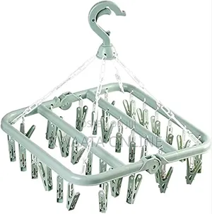 Clothes Drying Hanger With 32, Pant Peg Laundry Foldable