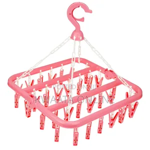 Clothes Drying Hanger With 32, Pant Peg Laundry Foldable