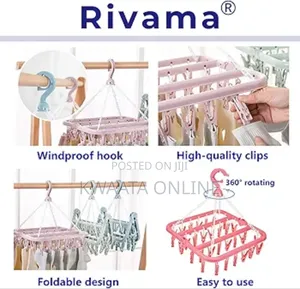 Clothes Drying Hanger With 32, Pant Peg Laundry Foldable