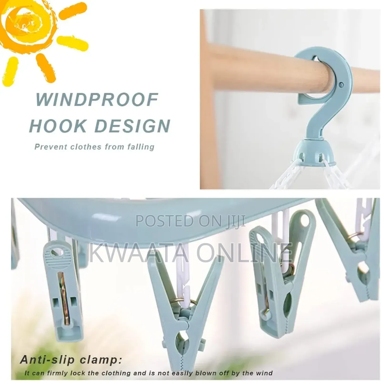 Clothes Drying Hanger With 32, Pant Peg Laundry Foldable