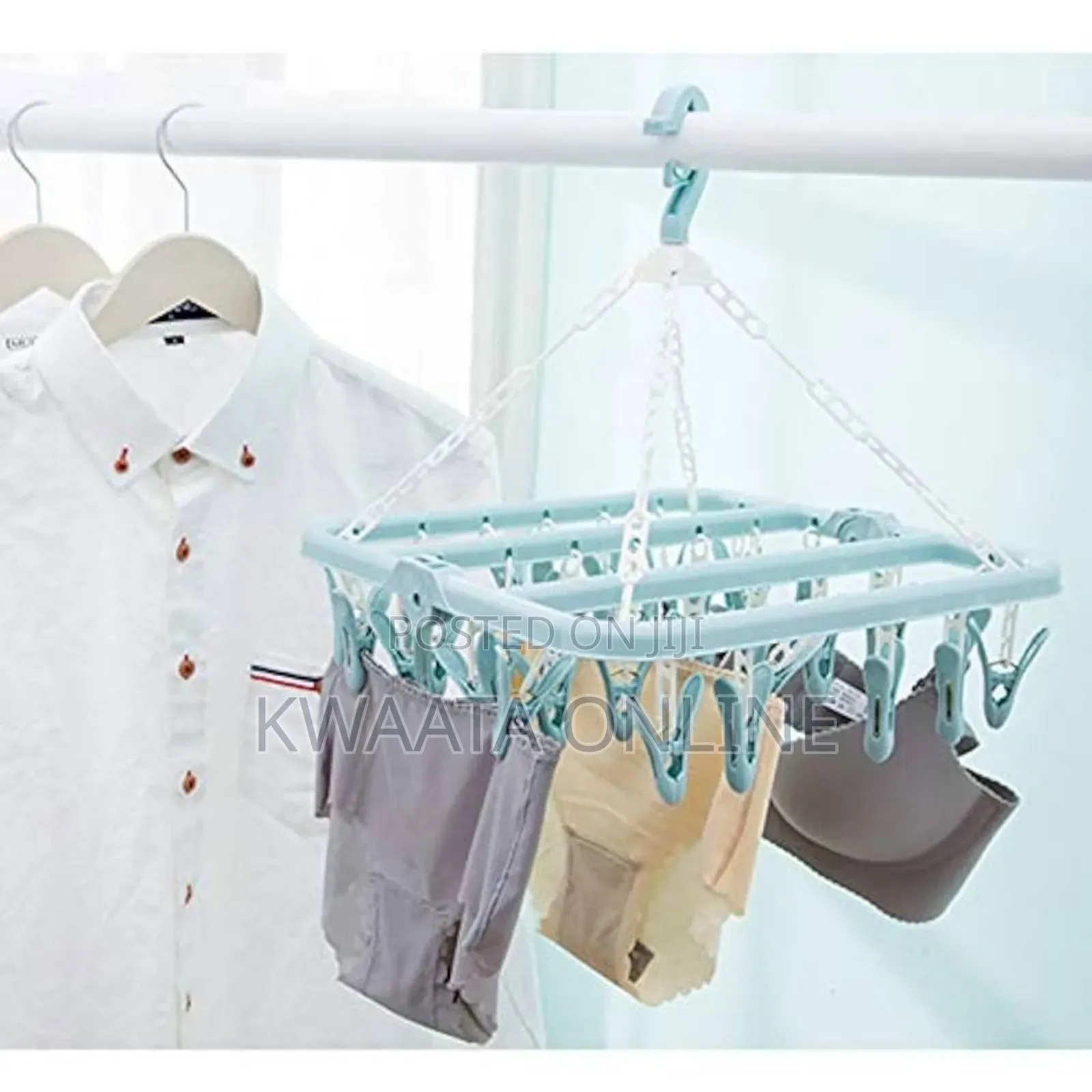 Clothes Drying Hanger With 32, Pant Peg Laundry Foldable