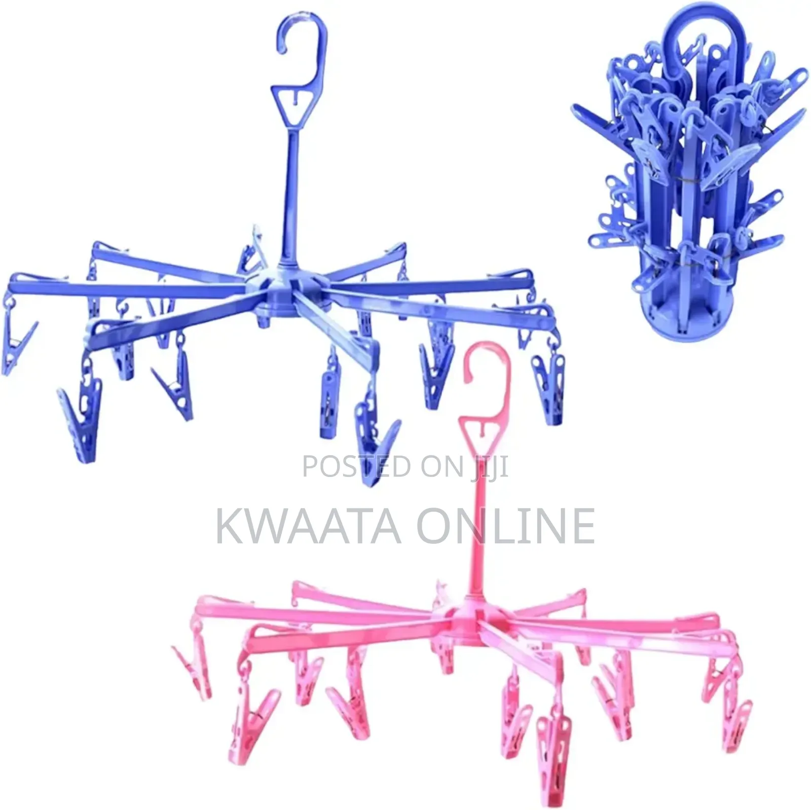 16 Pant Pegs Rotating Clothesline Plastic Octopus Foldable Hanger