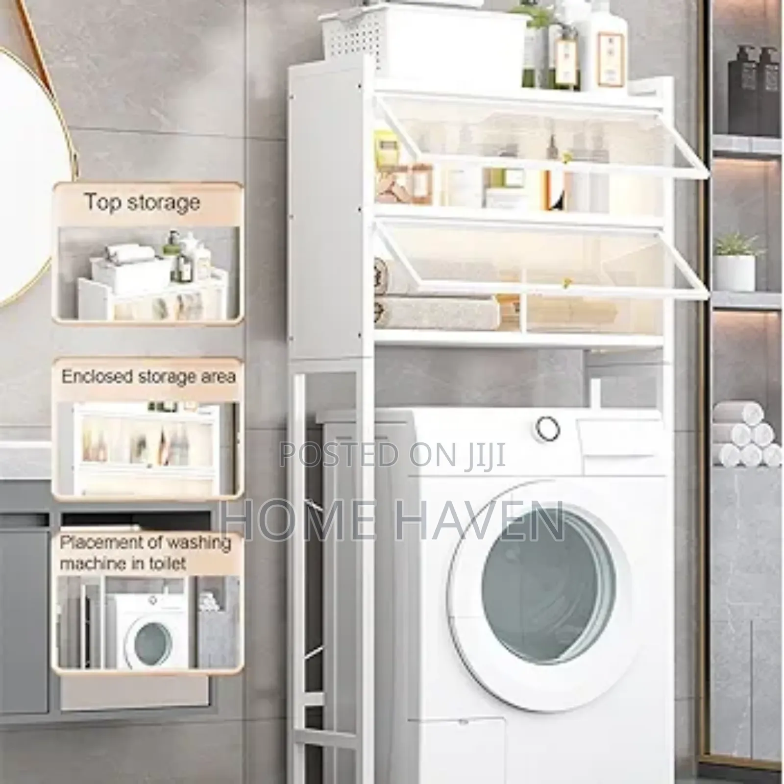 Over Toilet Washing Machine Storage Rack