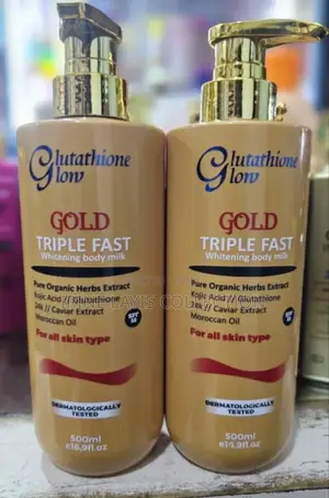 Glutathione Glow Gold Triple Fast Whitening Body Milk.