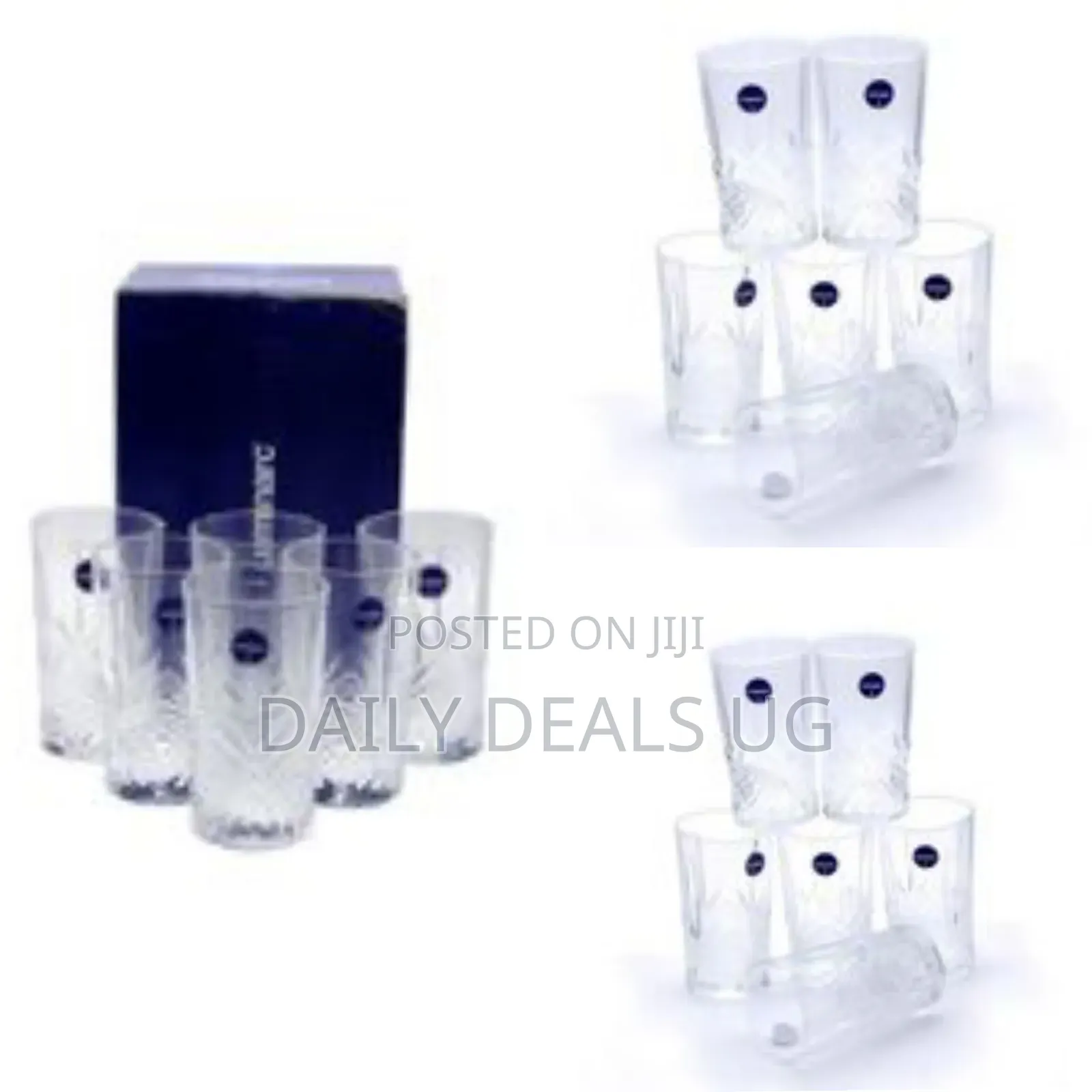 Luminarc Self Flowered Design Water/Juice Glasses- 6 Pieces-Colorless