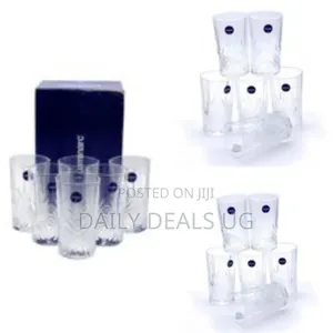 Luminarc Self Flowered Design Water/Juice Glasses- 6 Pieces-Colorless