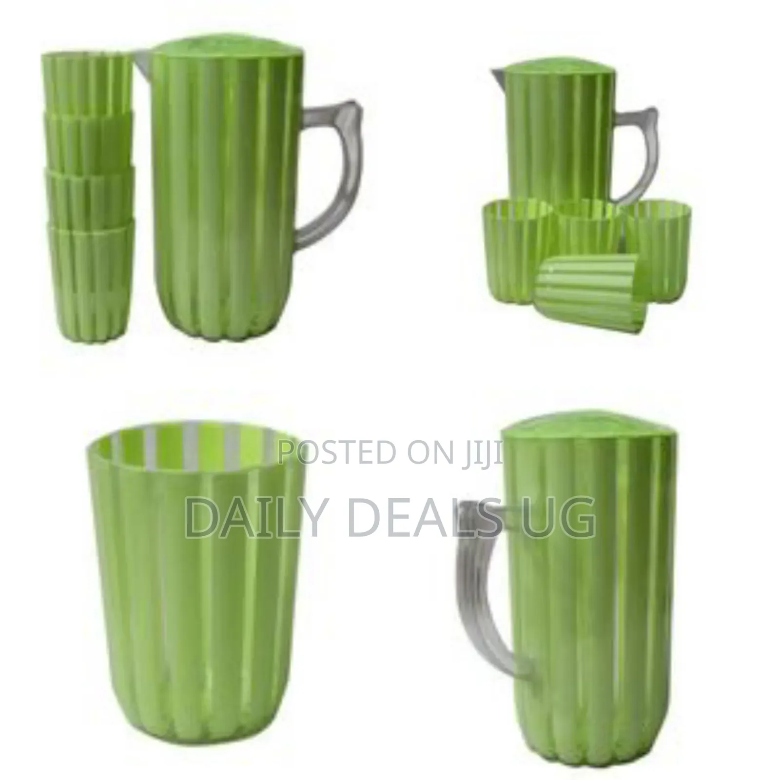 Plastic Jar and 4 Plastic Mug