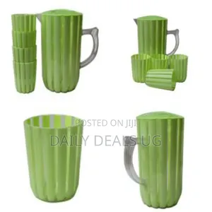 Plastic Jar and 4 Plastic Mug