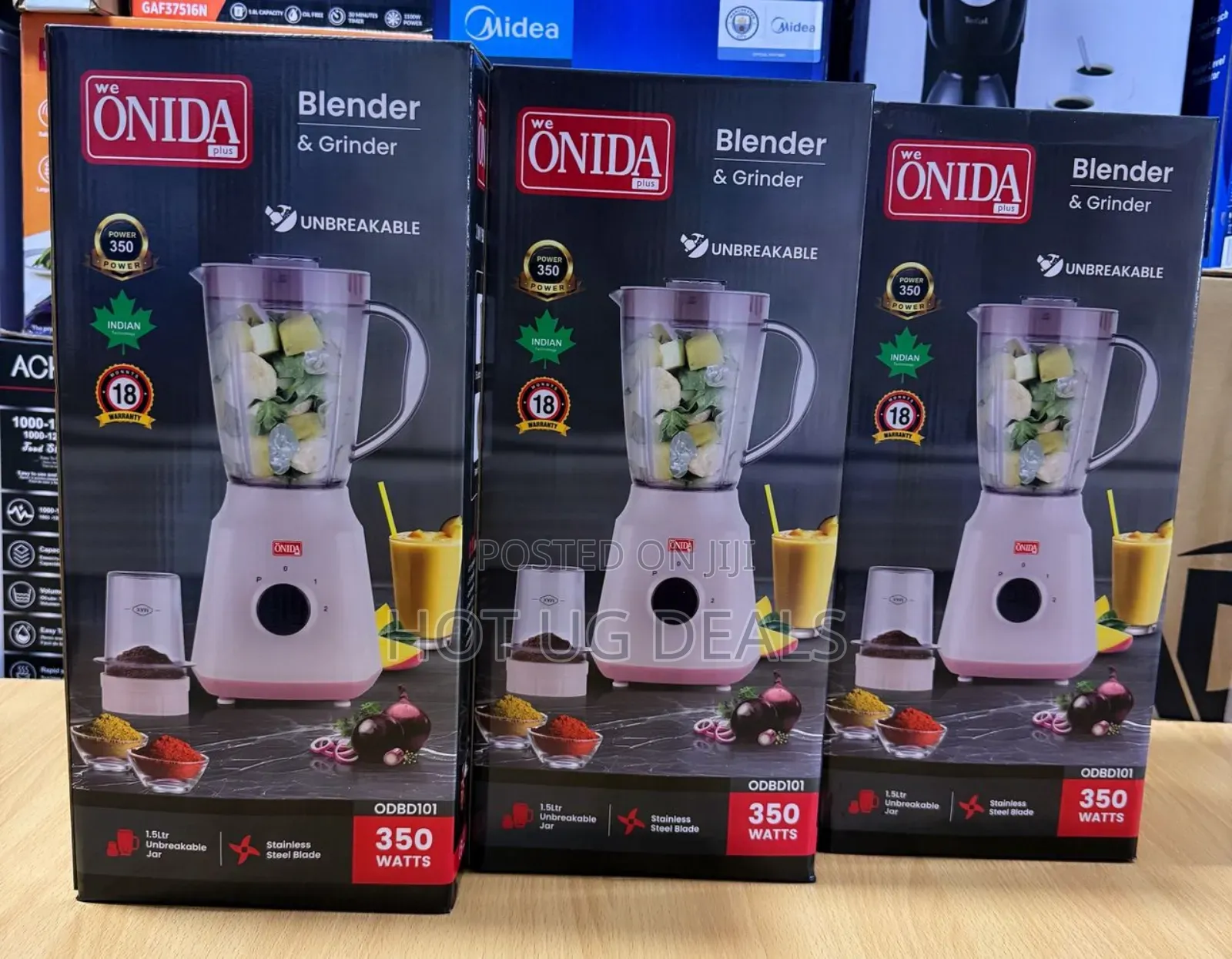 2 In 1 Onida Plus 1.5l Electric Blender With Grinder - White
