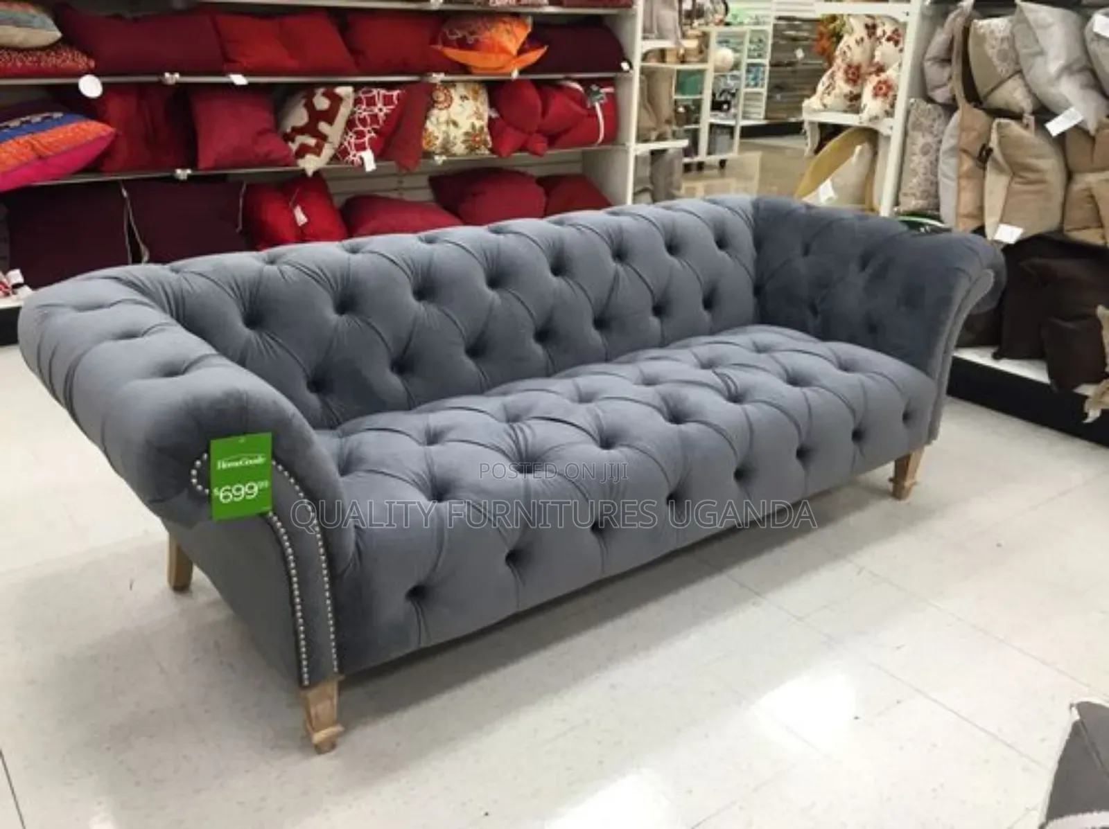 3 Seater Fully Button Couch 