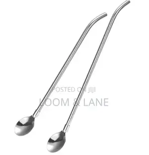 12pcs Stainless Steel Reusable Straw Spoons