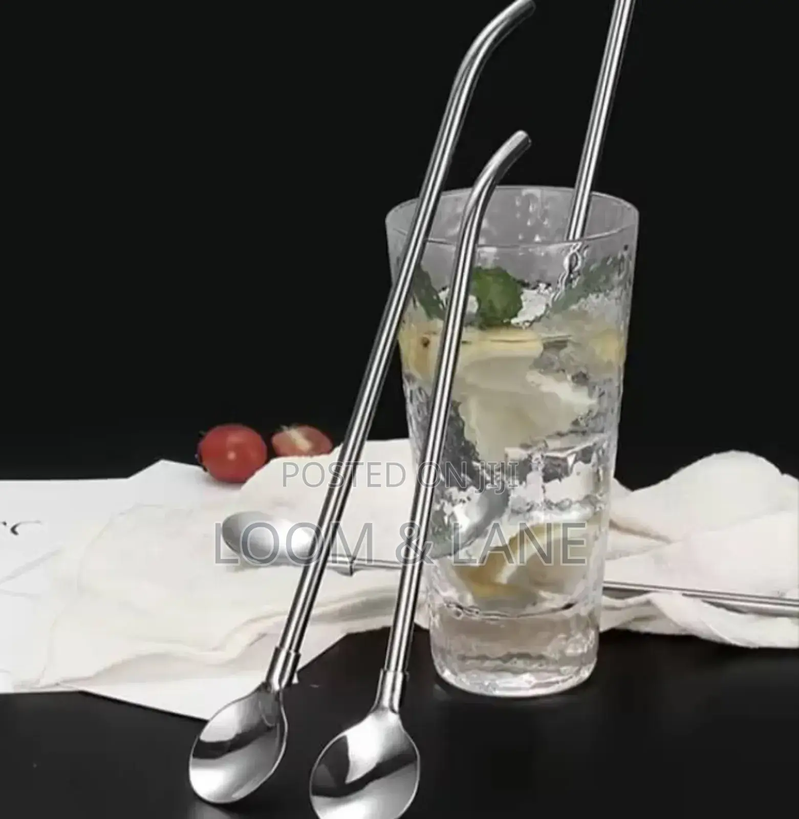 12pcs Stainless Steel Reusable Straw Spoons