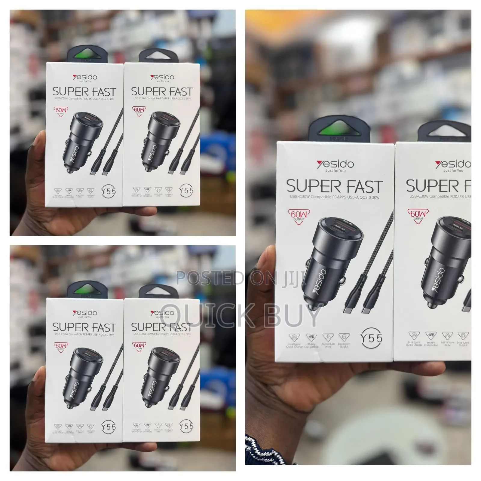 Yesido Super Fast Car Charger 60w