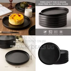 Ceramic Plates Set of 6, Matte Glaze 8.0 Inch Dishes Set for Kitchen