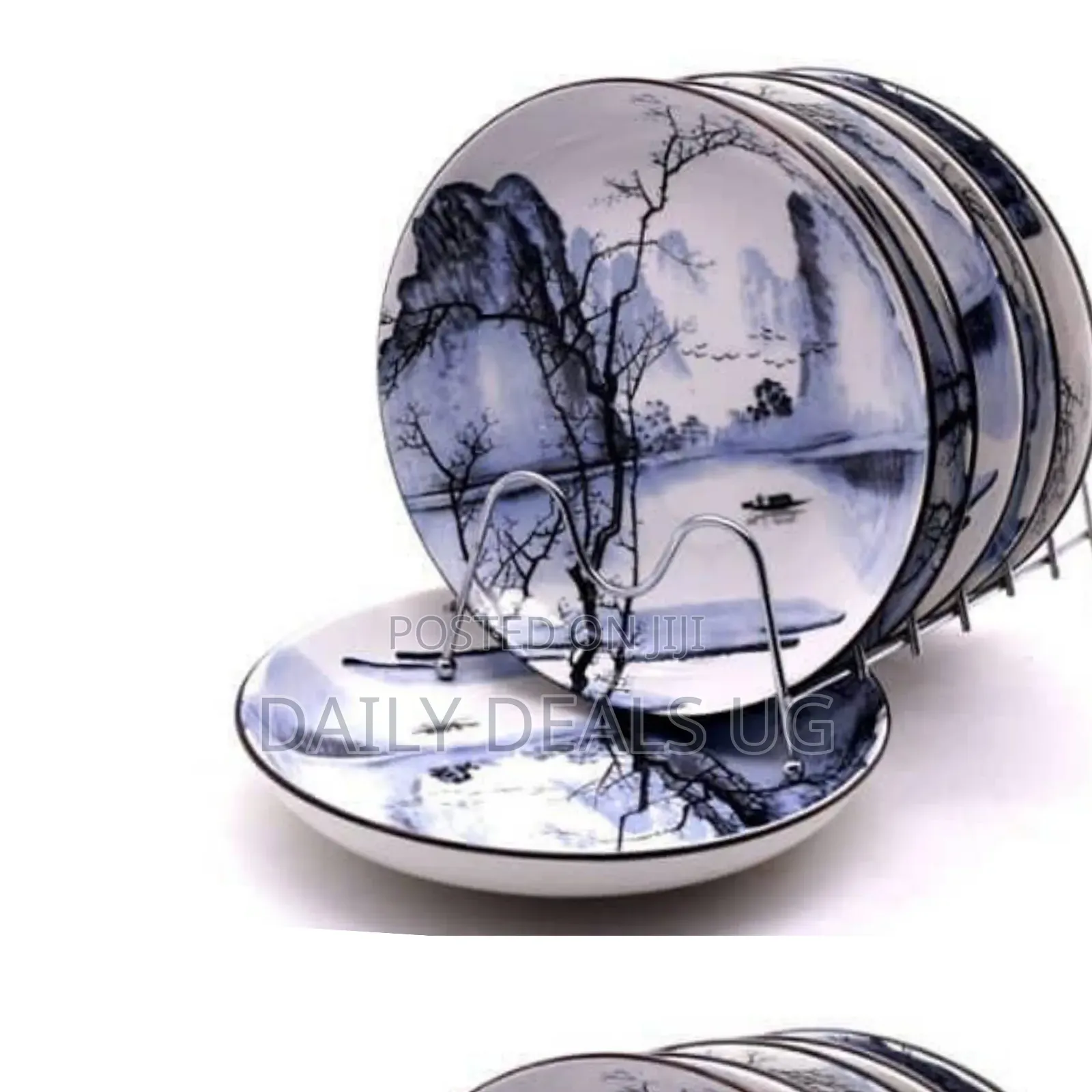6 Pieces of Food Deep Cloud Design Dinner Plates - Multicolor