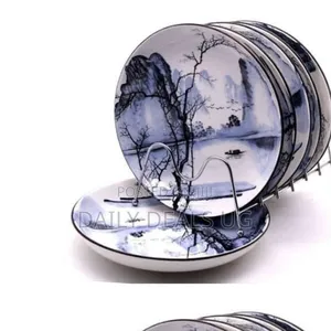 6 Pieces of Food Deep Cloud Design Dinner Plates - Multicolor
