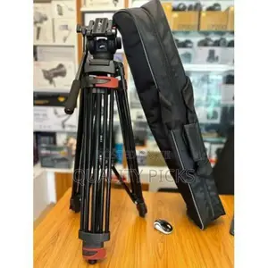 Professional Video Camera Tripod+Fluid Head And Carry Case.