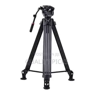Professional Video Camera Tripod+Fluid Head And Carry Case.