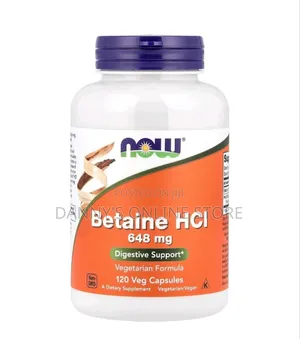 Now Betaine HCL With Pepsin, 1296mg, 120 Capsules