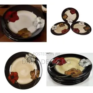 6 Piece Multi Flower Food Ceramic Dinner Plates Microwave, Oven