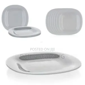 Luminarc 6 Piece of Luminarc Food Square Dinner Plates -Grey##170,000