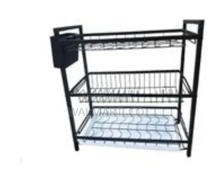 3 Tier Aluminum Plate Dish Drying Rack-Black