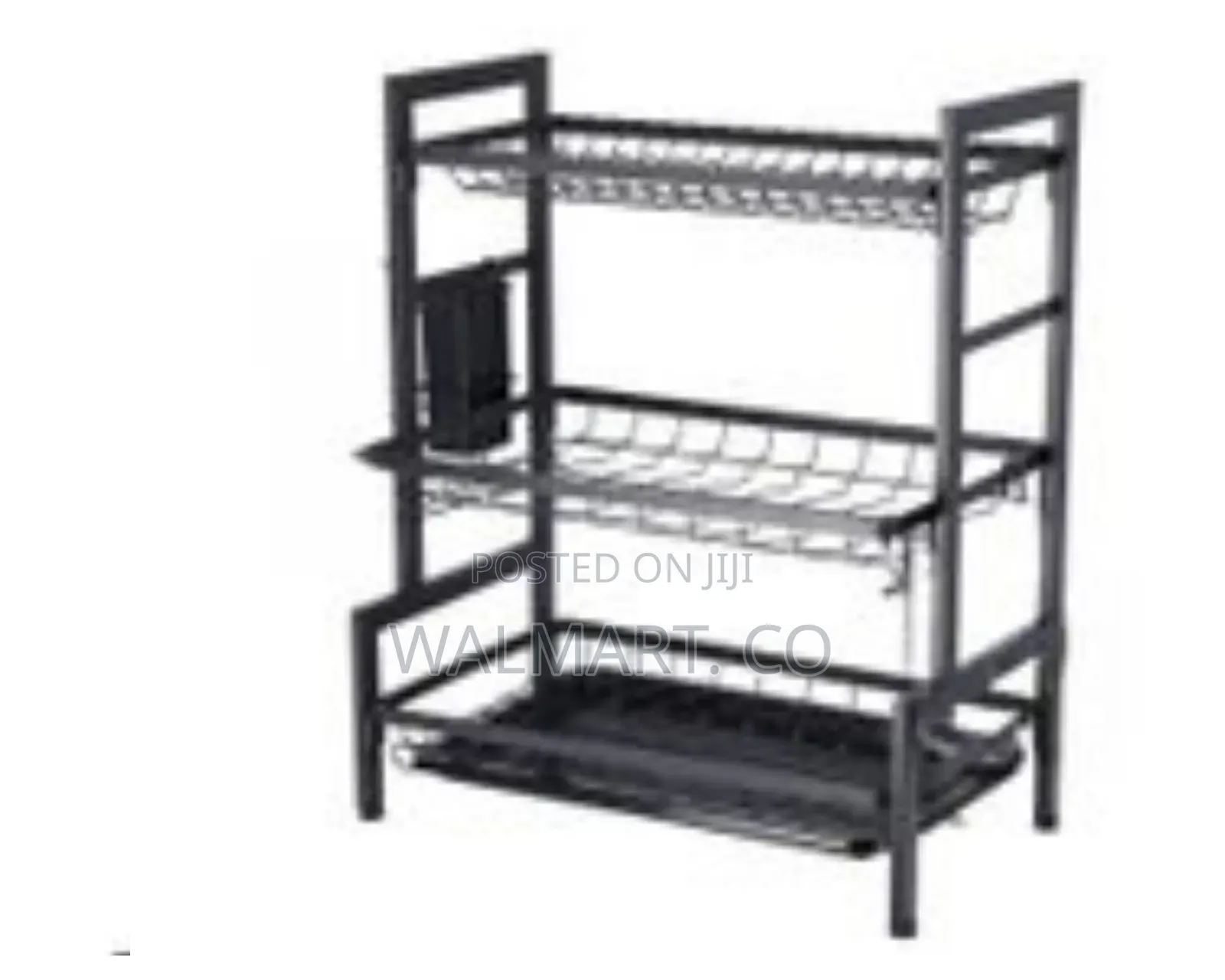 3 Tier Aluminum Plate Dish Drying Rack-Black