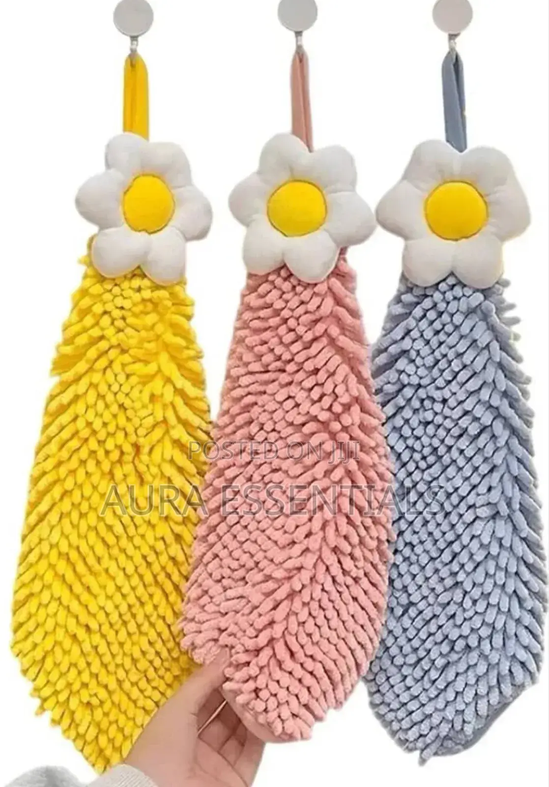 3pcs Chenille Hand Towel